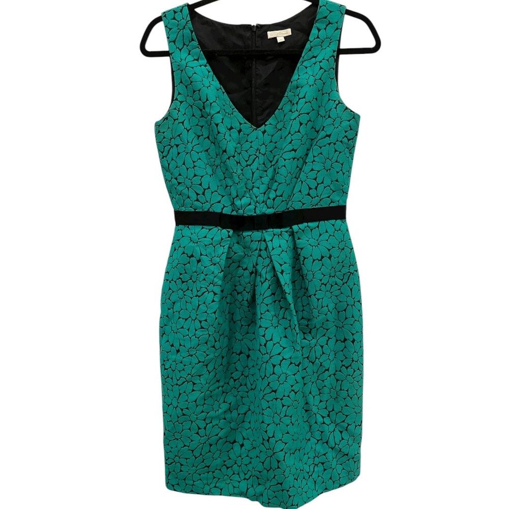 Shoshanna Green Floral Sheath Dress Size 4